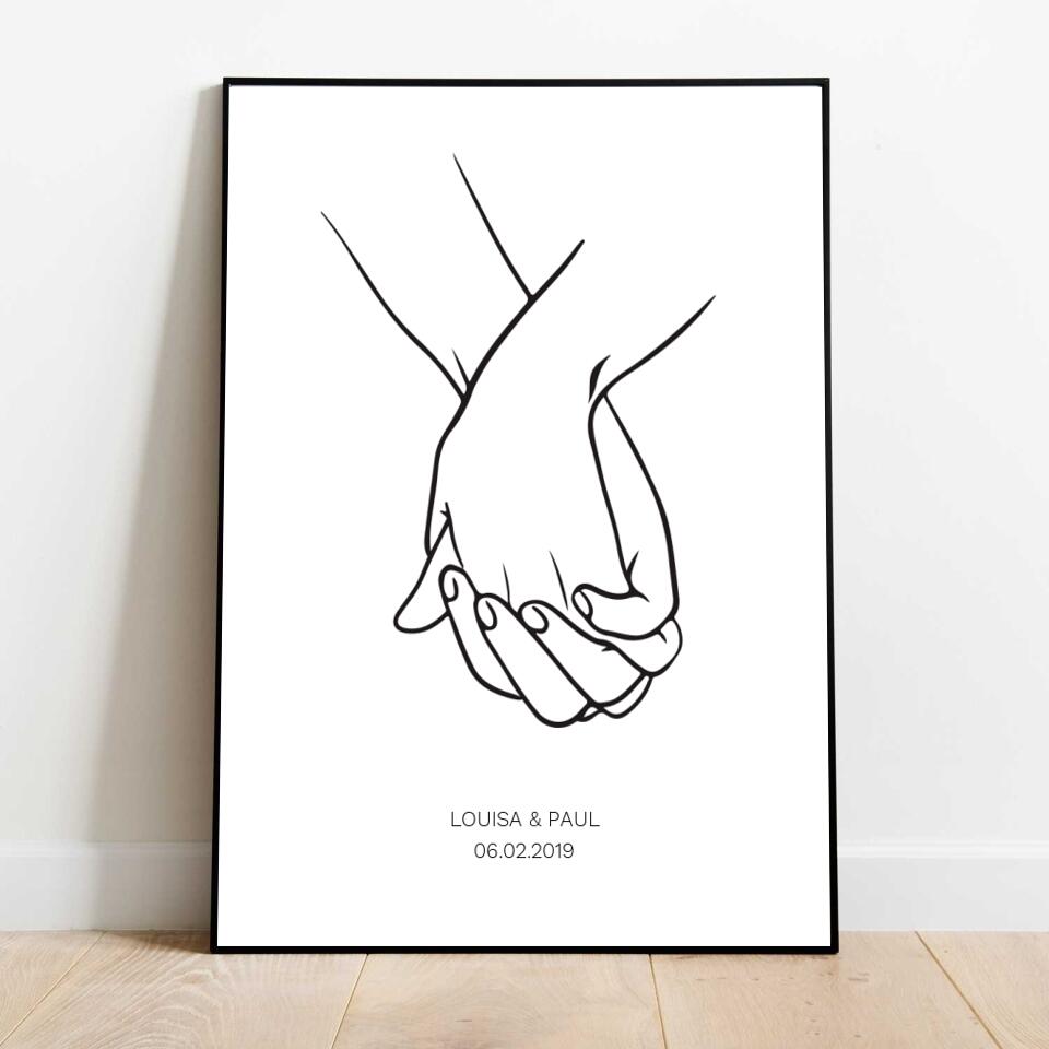 Händchenhalten - Personalisiertes Poster