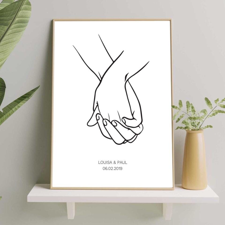 Händchenhalten - Personalisiertes Poster