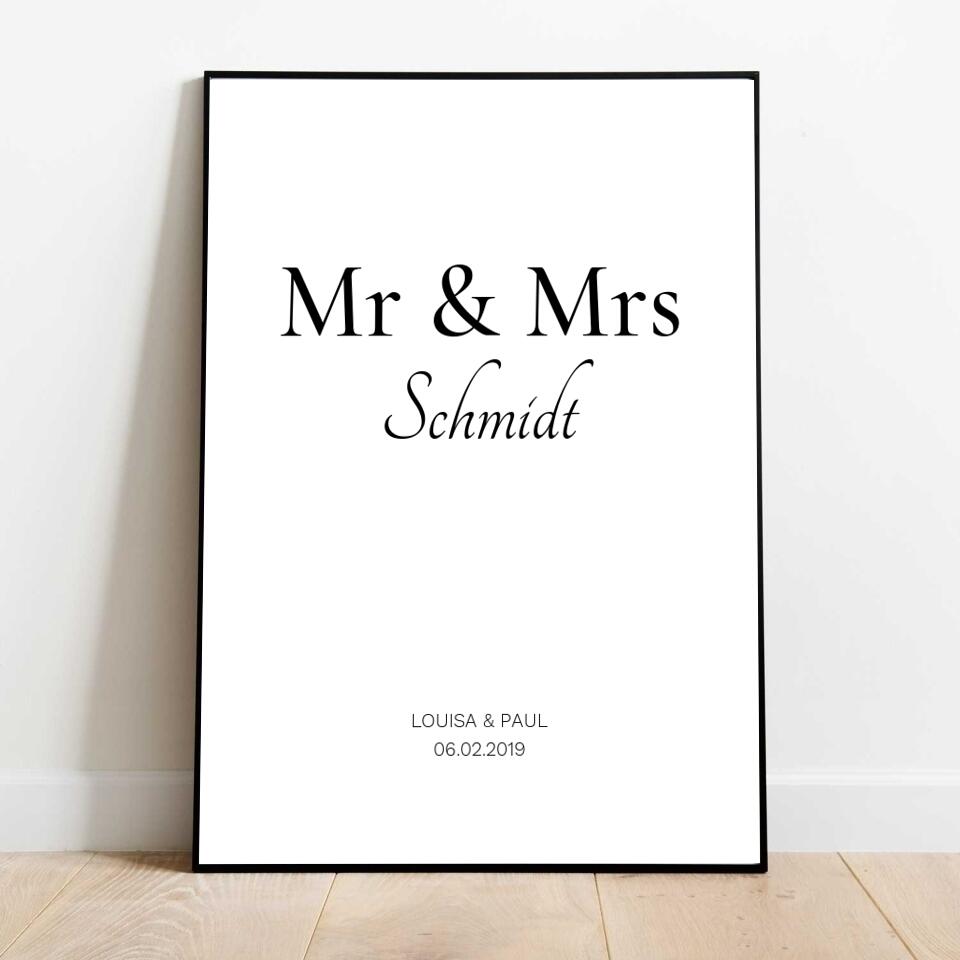 Mr & Mrs - Personalisiertes Poster