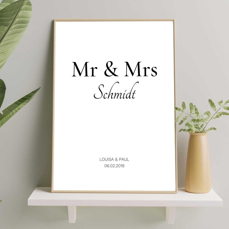 Mr & Mrs - Personalisiertes Poster