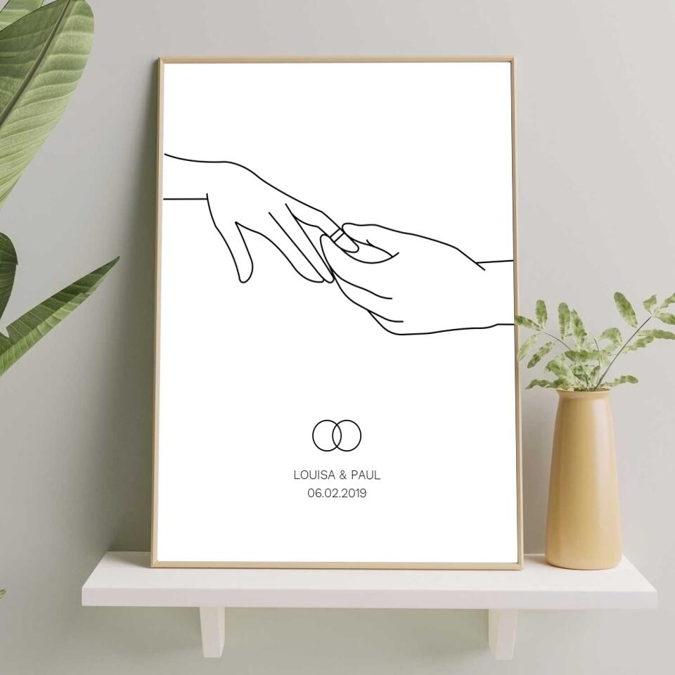 Hände Hochzeit - Personalisiertes Poster