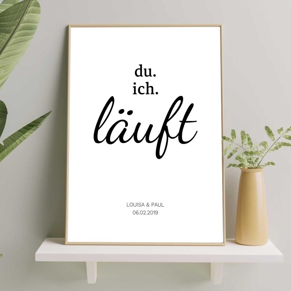 Du Ich Läuft - Personalisiertes Poster