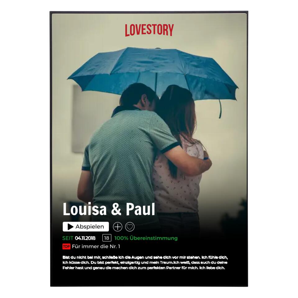 Lovestory - Personalisiertes Poster