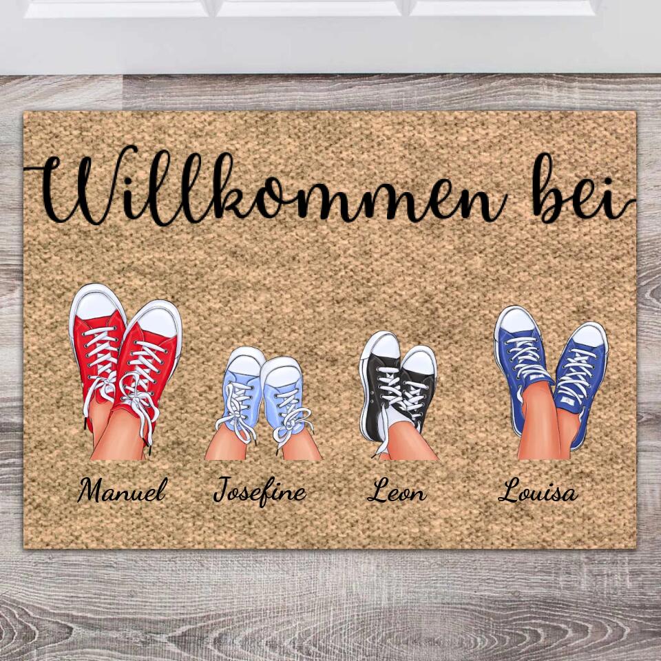 Willkommen - Personalisierte Fußmatte