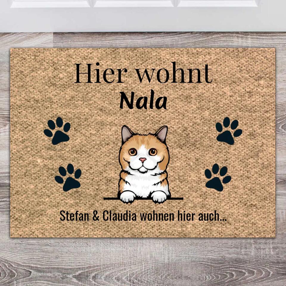 Hier wohnt - Personalisierte Haustier Fußmatte
