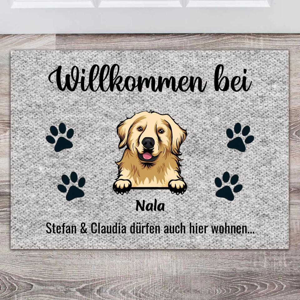 Willkommen Haustier Namen - Personalisierte Fußmatte