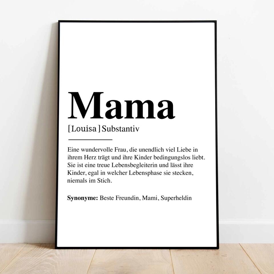Mama Definition - Personalisiertes Poster