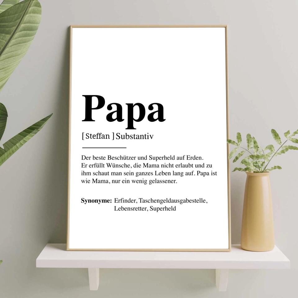 Papa Definition - Personalisiertes Poster