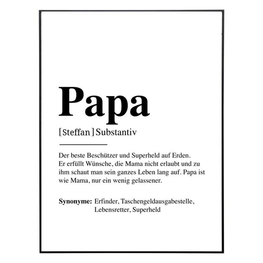 Papa Definition - Personalisiertes Poster