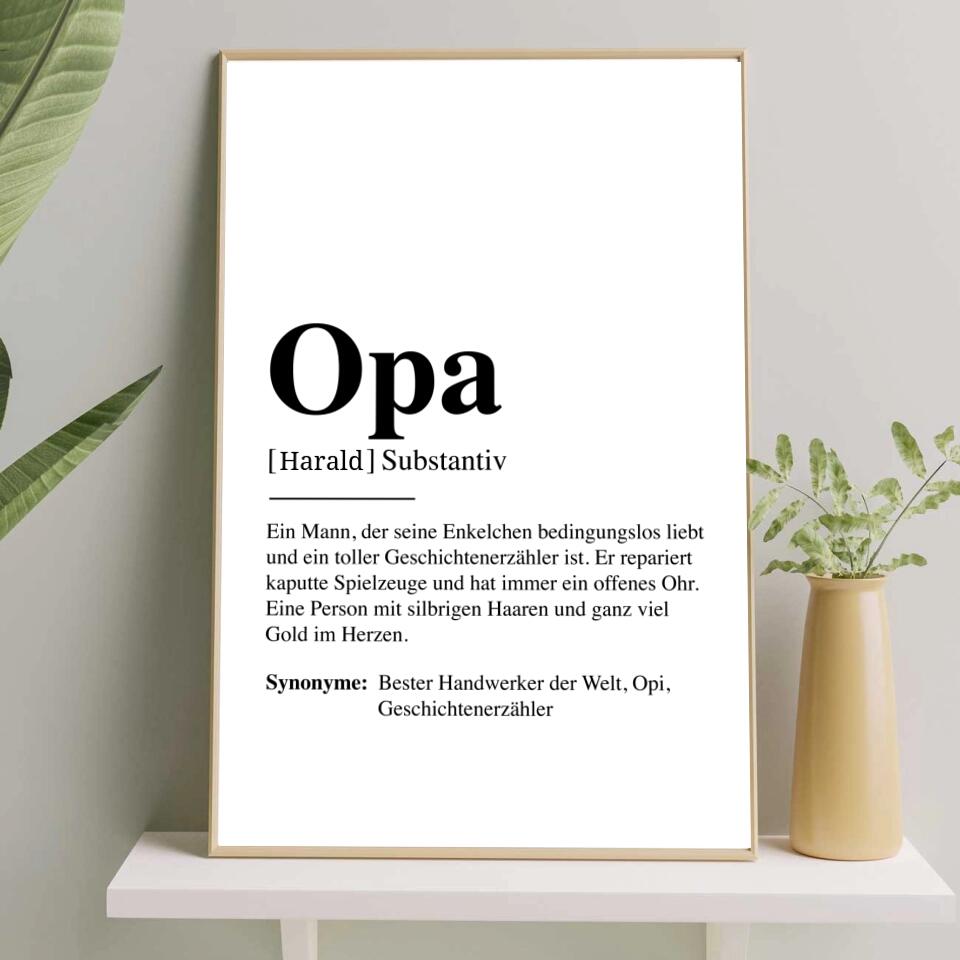Opa Definition - Personalisiertes Poster