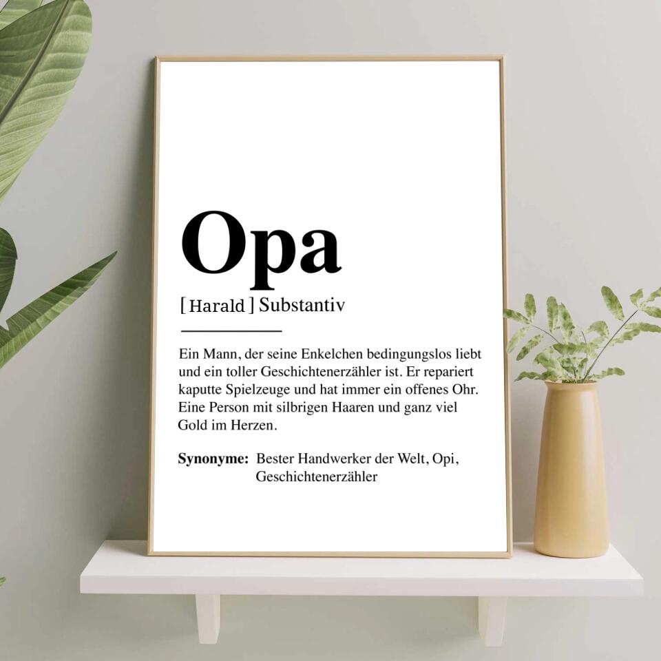 Opa Definition - Personalisiertes Poster