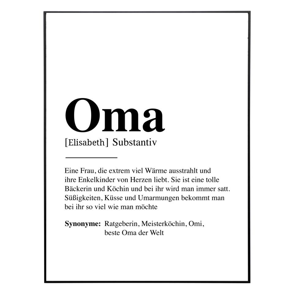 Oma Definition - Personalisiertes Poster