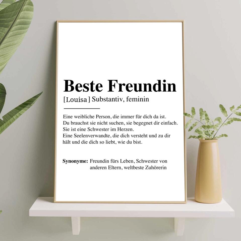 Beste Freundin - Personalisiertes Poster