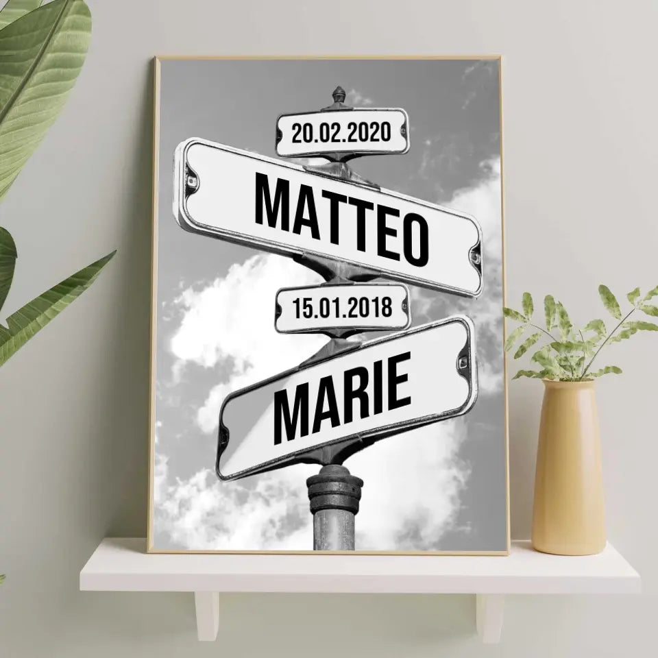 Schild mit Kindernamen - Personalisiertes Poster