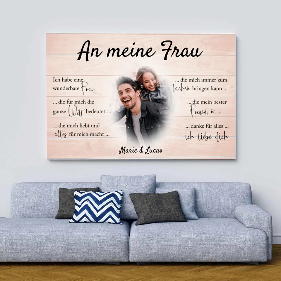 An meine Frau - Personalisierte Leinwand