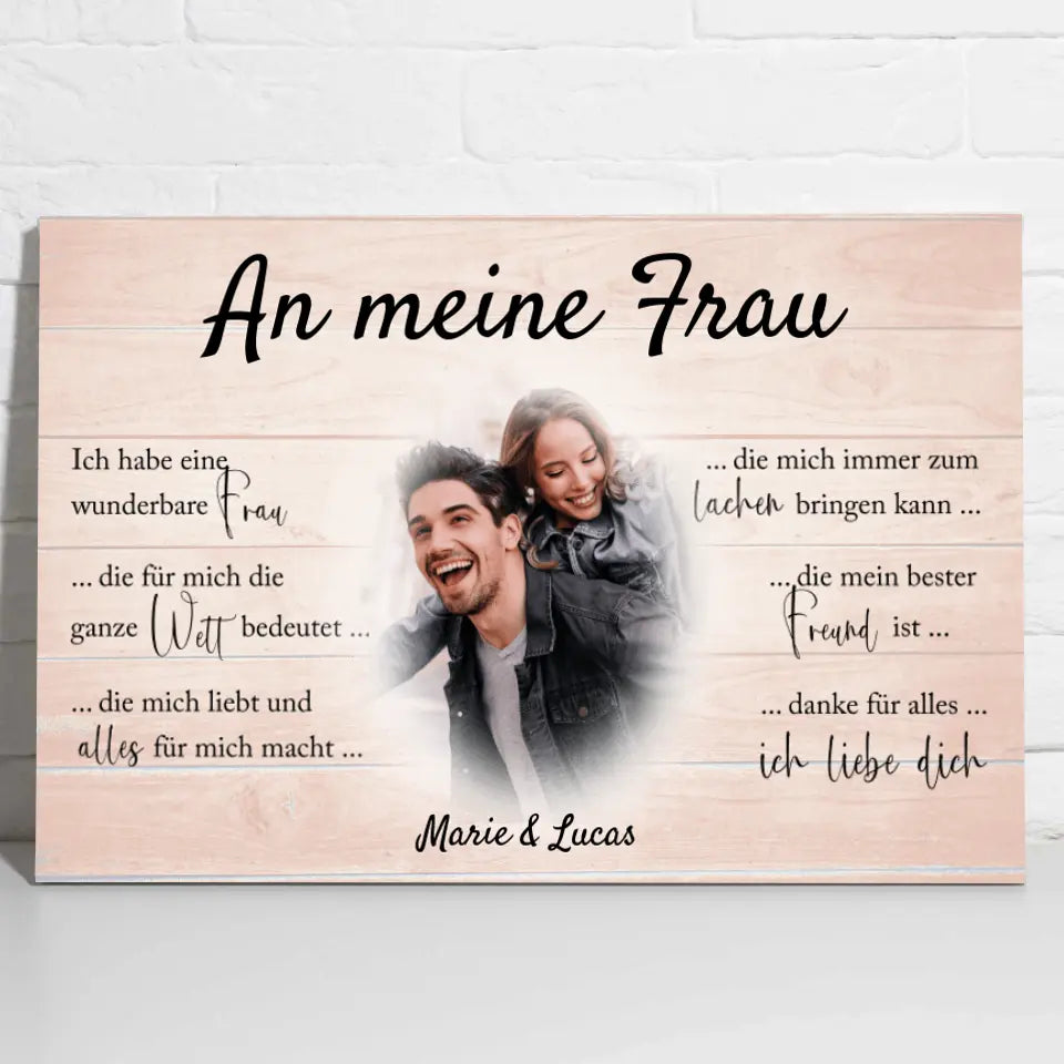 An meine Frau - Personalisierte Leinwand