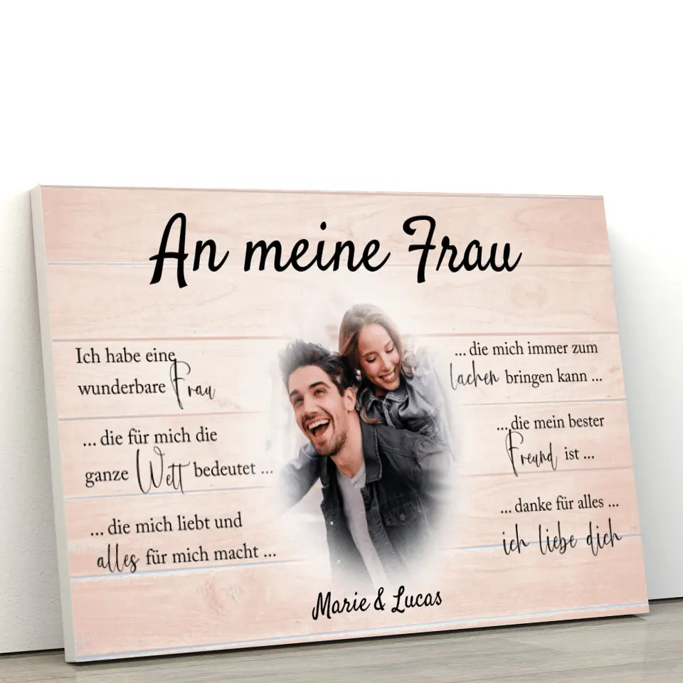 An meine Frau - Personalisierte Leinwand