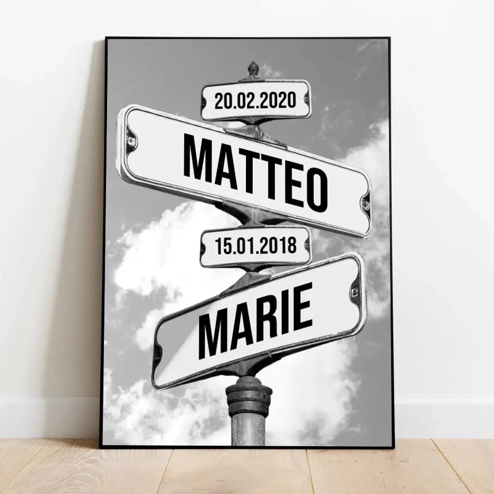 Schild mit Kindernamen - Personalisiertes Poster