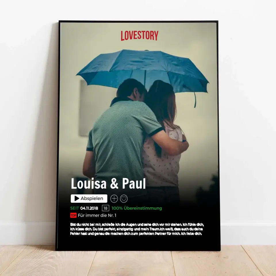 Lovestory - Personalisiertes Poster