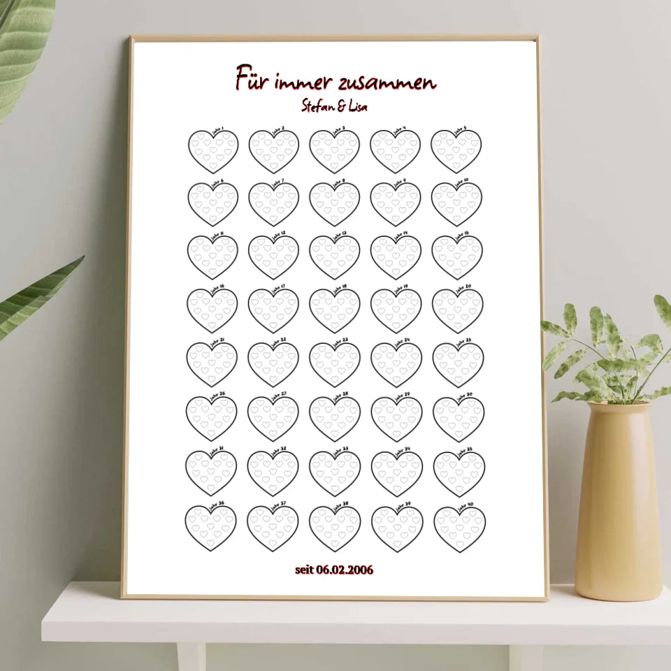 Liebeskalender - Personalisiertes Poster