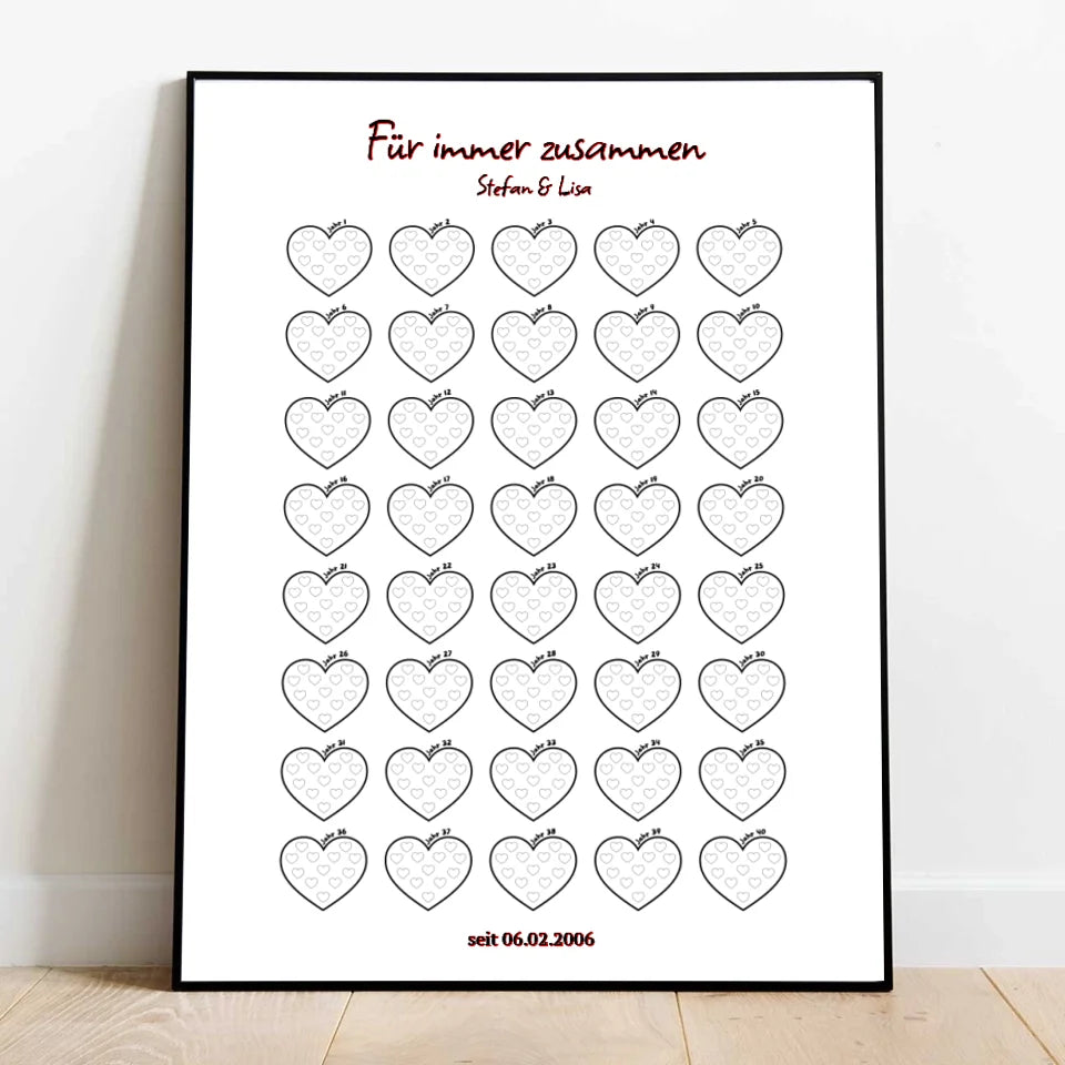 Liebeskalender - Personalisiertes Poster
