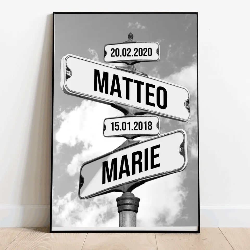 Schild mit Kindernamen - Personalisiertes Poster
