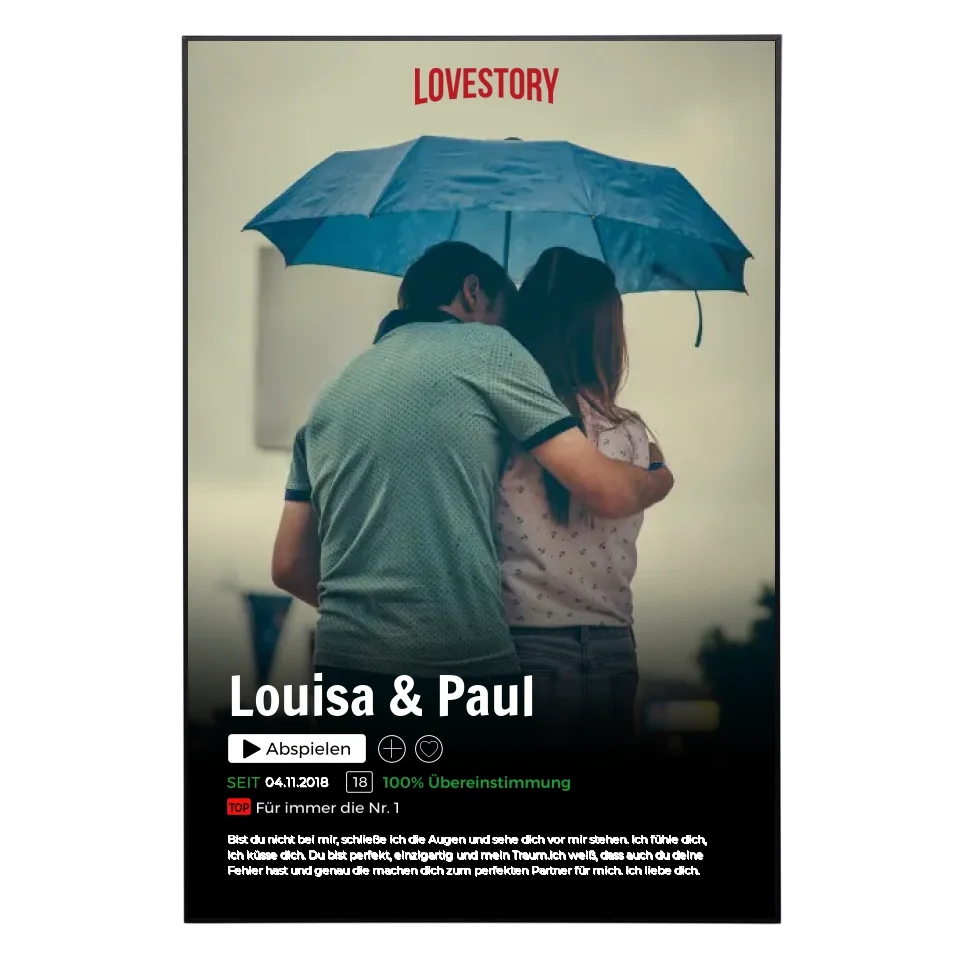 Lovestory - Personalisiertes Poster