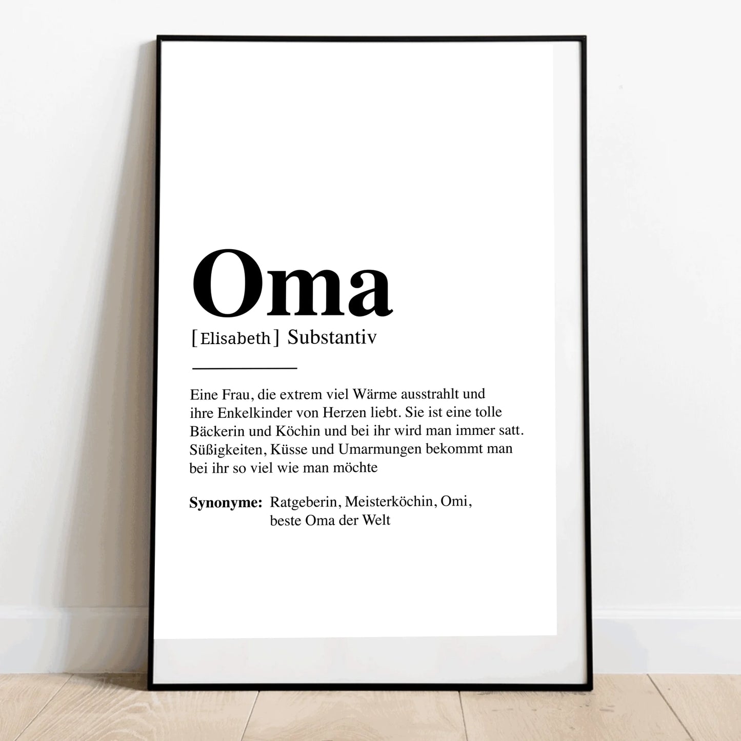 Oma Definition - Personalisiertes Poster
