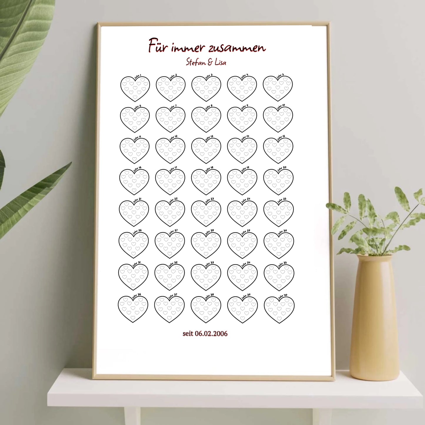 Liebeskalender - Personalisiertes Poster