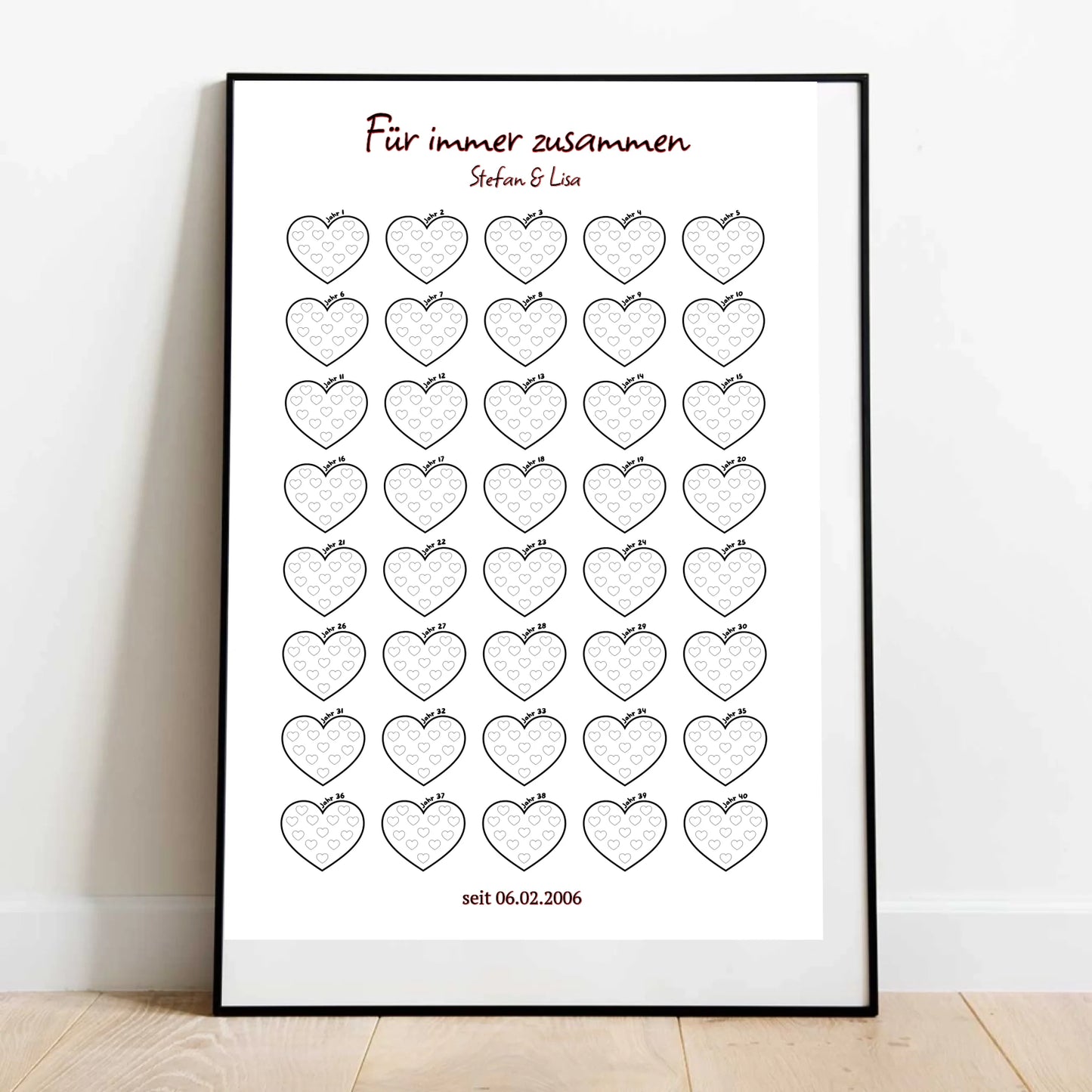 Liebeskalender - Personalisiertes Poster