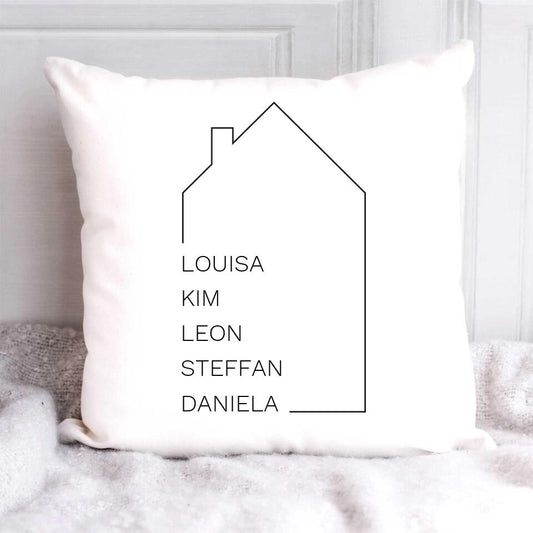 Haus mit Namen - Personalisiertes Kissen
