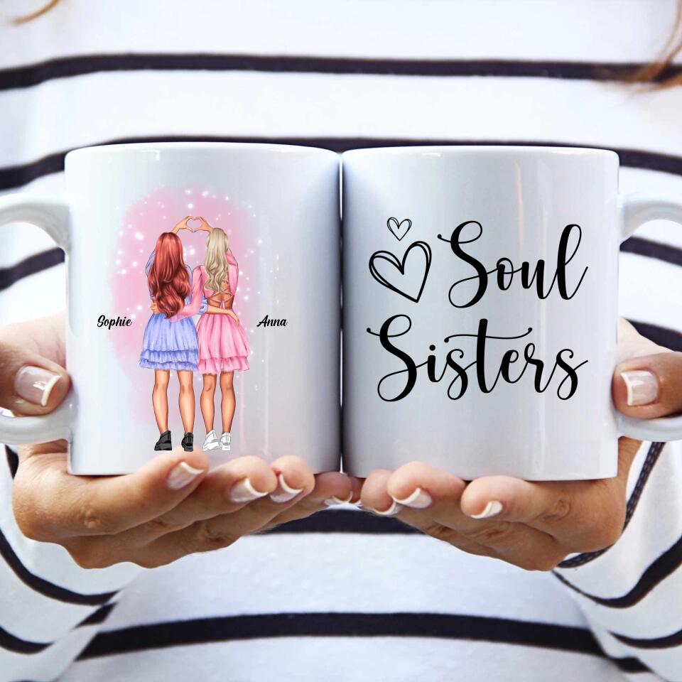 Beste Freundinnen - Personalisierte Tasse