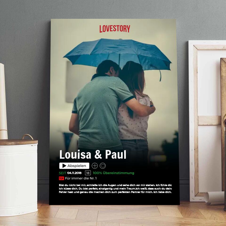 Lovestory - Personalisierte Leinwand