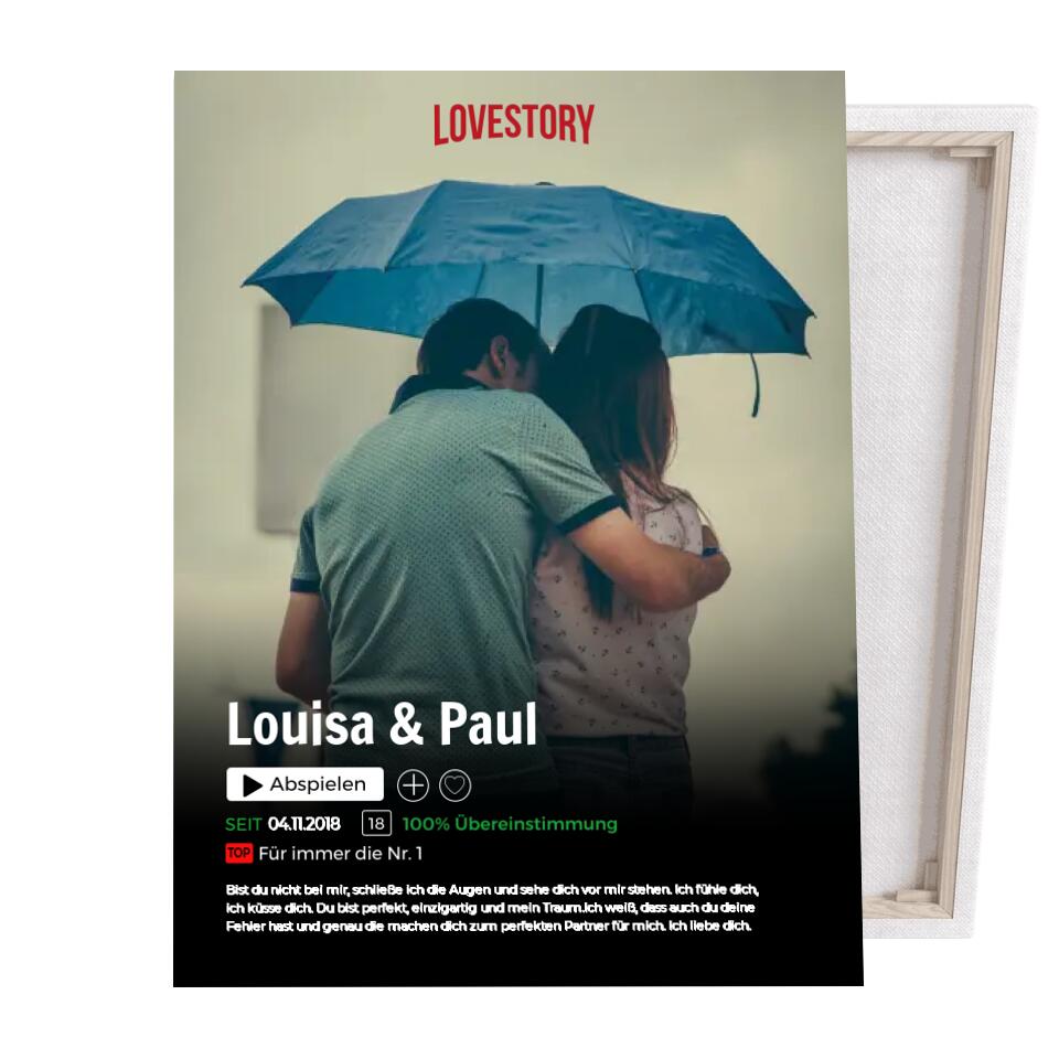 Lovestory - Personalisierte Leinwand