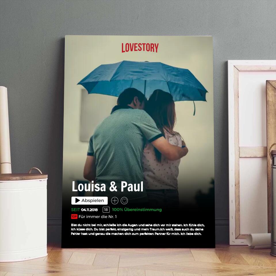 Lovestory - Personalisierte Leinwand