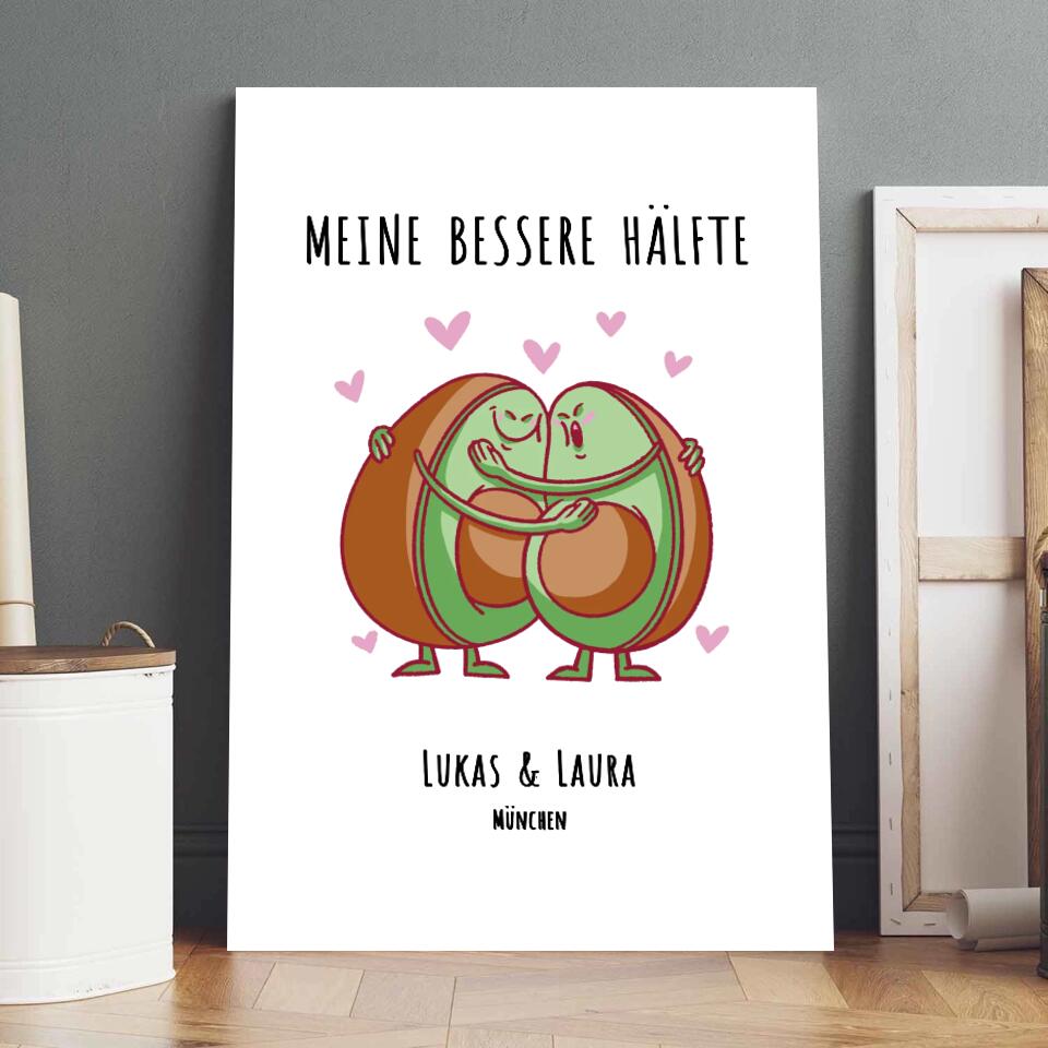 Bessere Hälfte - Personalisierte Leinwand