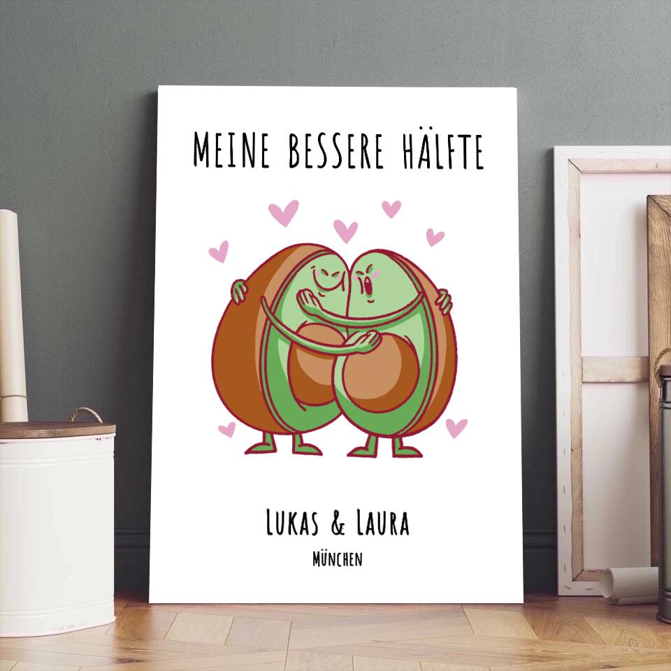 Bessere Hälfte - Personalisierte Leinwand