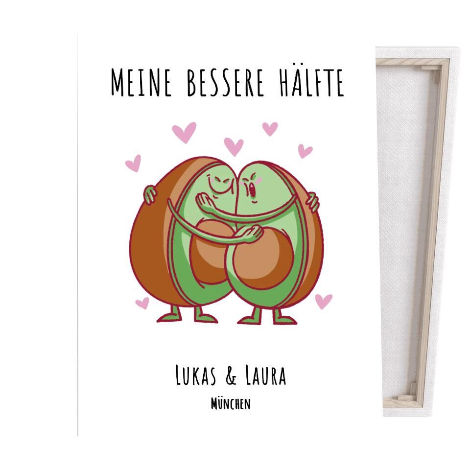 Bessere Hälfte - Personalisierte Leinwand