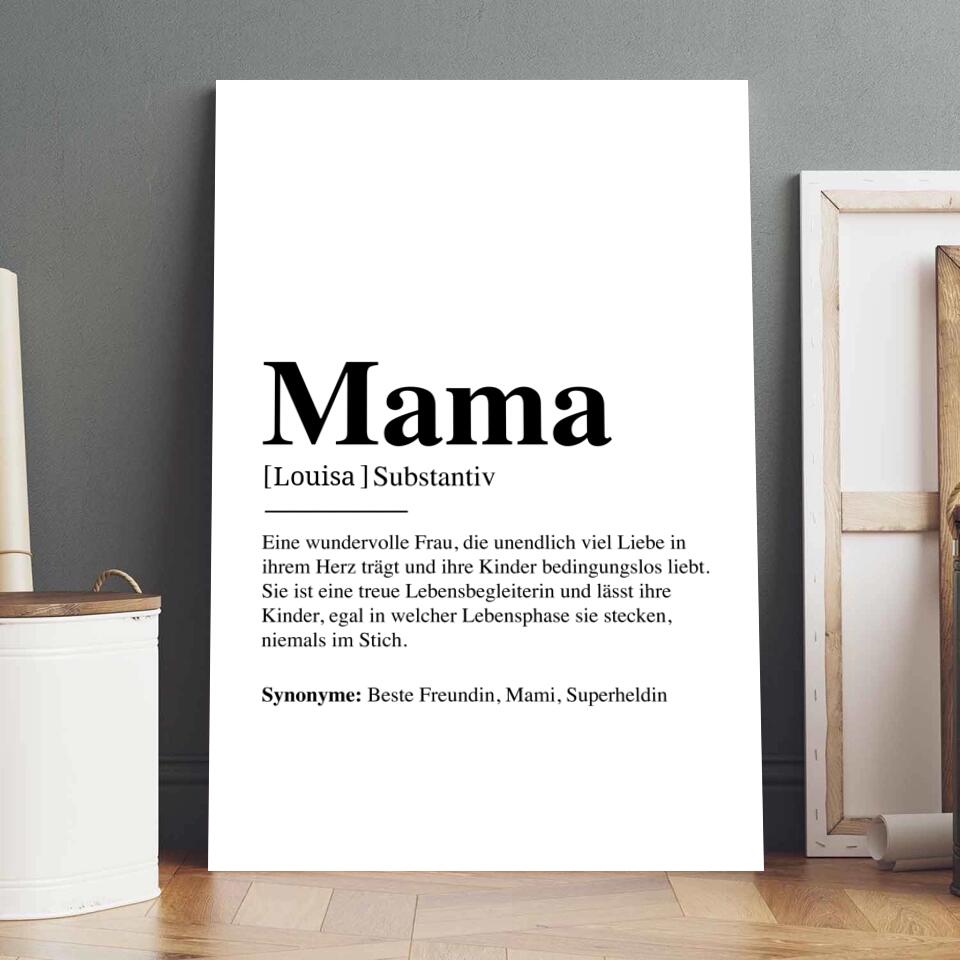 Mama Definition - Personalisierte Leinwand