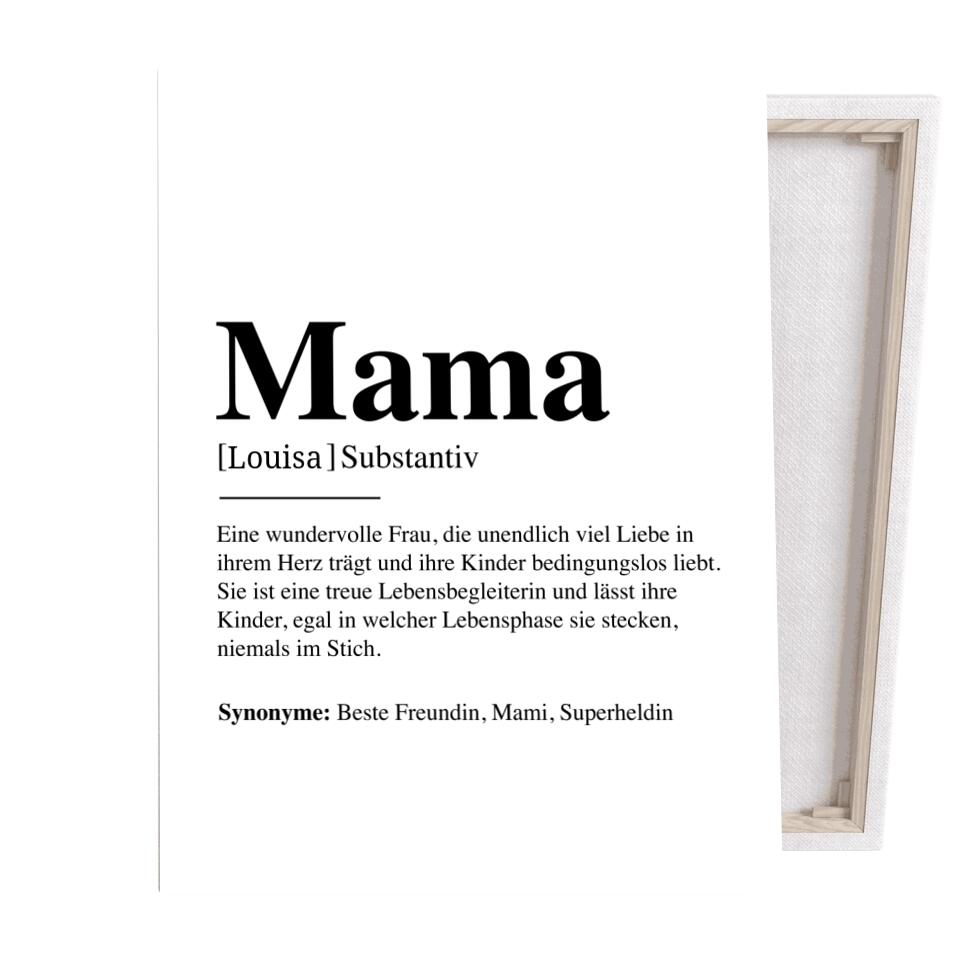 Mama Definition - Personalisierte Leinwand
