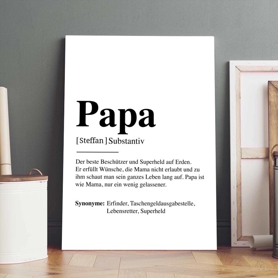 Papa Definition - Personalisierte Leinwand