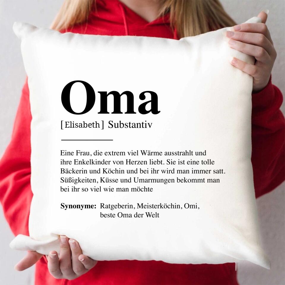 Oma Definition - Personalisiertes Kissen
