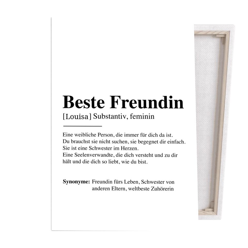 Beste Freundin - Personalisierte Leinwand