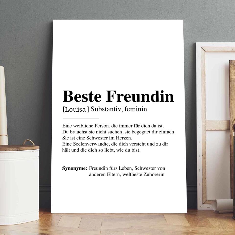 Beste Freundin - Personalisierte Leinwand