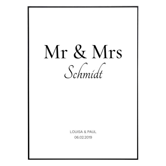 Mr & Mrs - Personalisiertes Poster