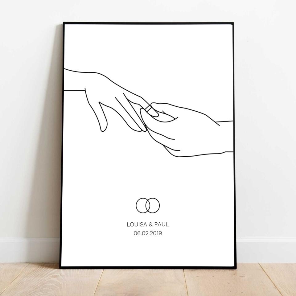 Hände Hochzeit - Personalisiertes Poster