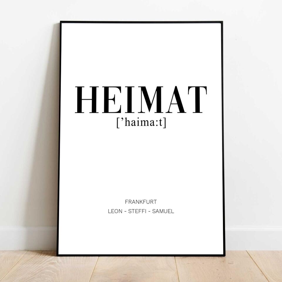 Heimat - Personalisiertes Poster