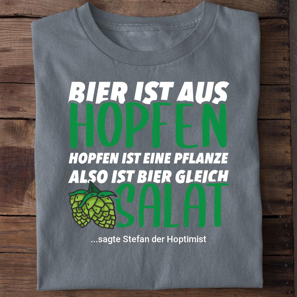 Bier ist Salat - Personalisiertes T-Shirt