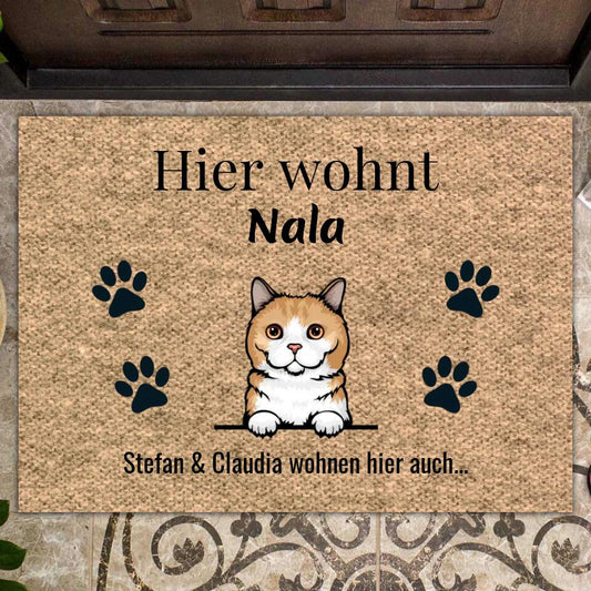 Hier wohnt - Personalisierte Haustier Fußmatte