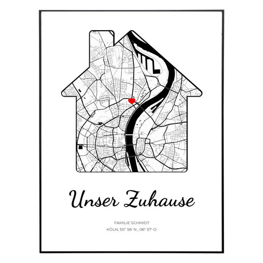 Unser Zuhause - Personalisiertes Poster